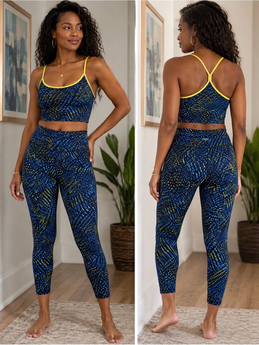 Fabletics Printed High-Waist Leggings and Crop Tank Set